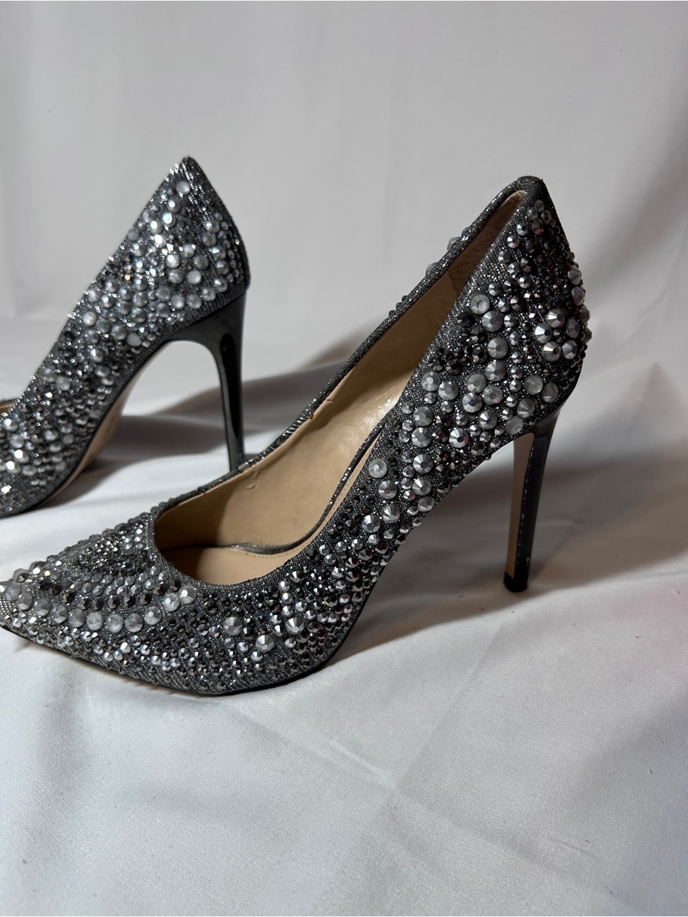 Gianni Bini Rhinestone Pointed Toe Stiletto Heels Glam Evening Pumps - Picture 6 of 14